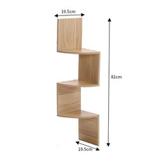3/5 Tier Floating Corner Shelves Wooden Storage Display Shelf Units Wall Mount