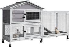 Large Rabbit Hutch with Wheels