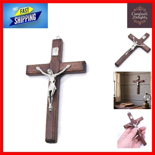 Rustic wooden crucifix wall - rustic,