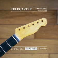 Telecaster Neck – Vintage Maple & Rosewood | 21 Frets | Nitro Satin Finish |