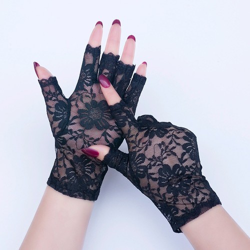 Ladies lace mesh fingerless - lace,