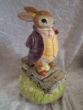 Schmid Beatrix Potter Old  Mr Bunny Revolving Music Box