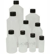 HDPE Plastic Bottles & BLACK SCREW Caps Lids 30ml up to 1Litre, 24 Hour Post (L)