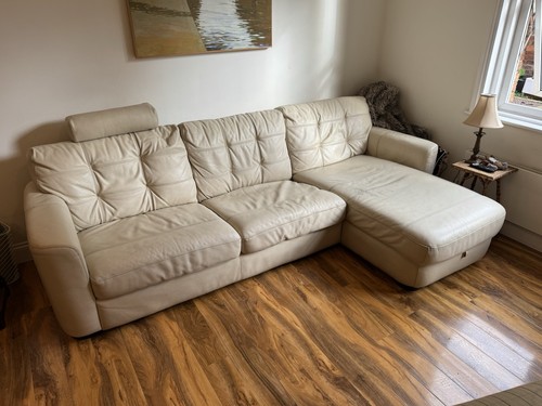 Leather sofa bed - leather,