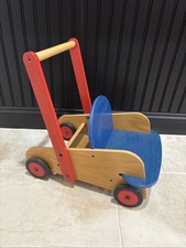 HABA Walker Wagon Wooden Push Walker Toy Baby Learn to Walk EUC