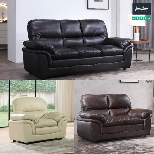 Leather sofa suite - leather,
