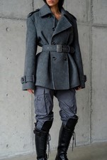 ZARA Grey Wool Military