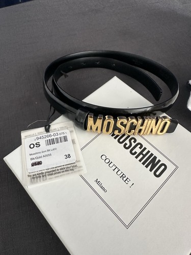 Moschino 2cm black leather