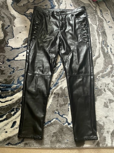 Women black faux - , leather