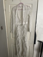 Off White Lace Jumpsuit With