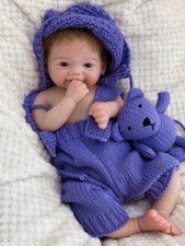 18Inch Full Body Solid Silicone Baby Doll Real Newborn Girl Doll Rooted Mohair