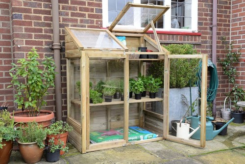 Wooden garden greenhouse - garden,