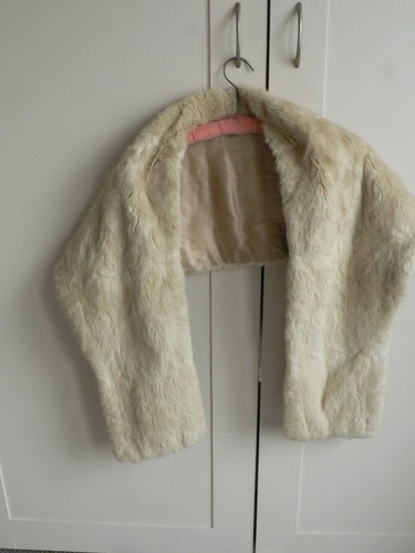 Vintage white fur wrap - wrap, stole