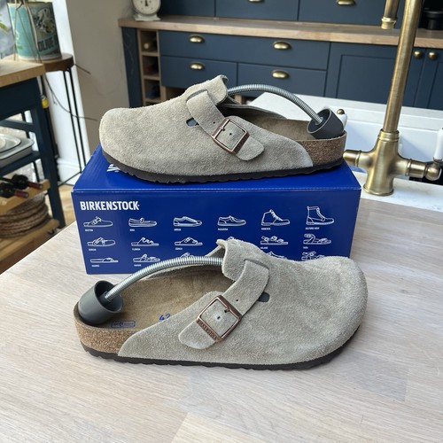 Birkenstock boston taupe clogs - birkenstock,