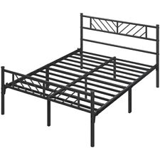 Single/Double/King Metal Bed Frame Bed Platform with Arrow Design Headboard Home