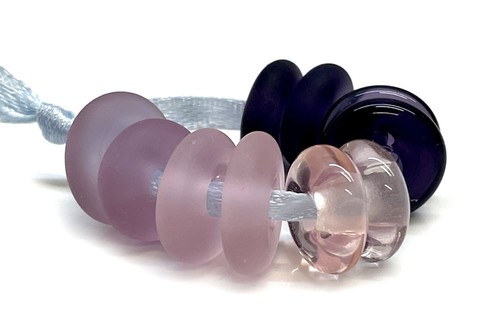 Pink color handmade lampwork - pink,