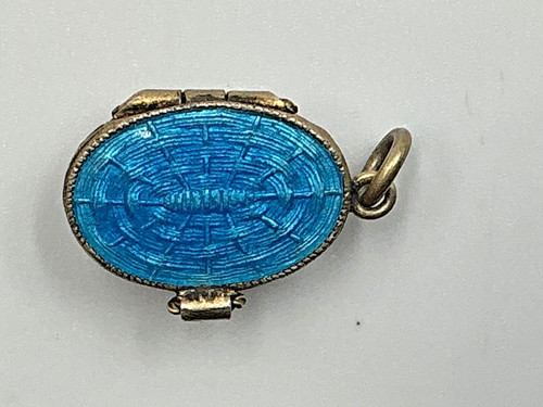 Antique 800 silver gilt - gilt, enamel