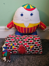 Humpty Dumpty Cushion Set – Soft Toy & Castle Cushion – Nursery Decor –Storybook