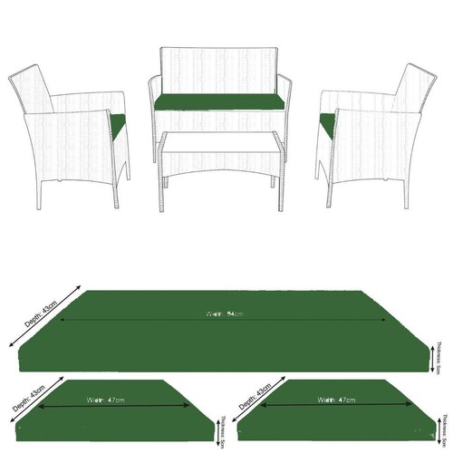 Replacement 3pc rattan - replacement, chair