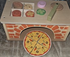 New opened - Chad Valley - Wooden Pizza Set - Cutter Extra Toppings