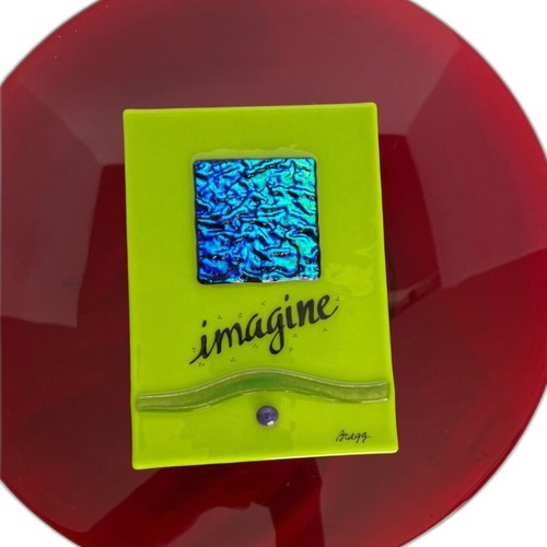 Imagine fused glass wall art - glass,