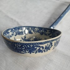 Minton Ladle Antique  blue white Ladle 12 inch large , Victorian 1810s 