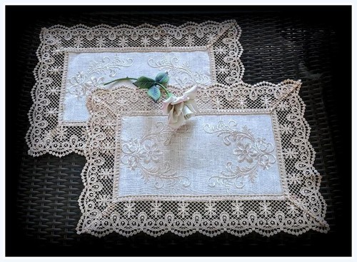 Doilies lace embroidered place - doilies,