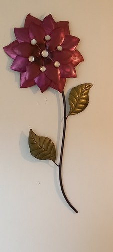 Metal flower wall art - wall, 30"by