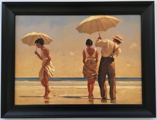 Jack Vettriano - Mad Dogs Framed Canvas Effect Print 55cm x 42cm Art Black Frame