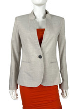 Zara Auth 4 US 40 IT S Gray Blazer Jacket Coat Pockets Button Lined Runway