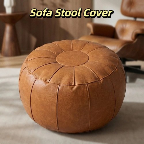 Unstuffed faux leather round - faux,