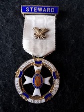 Royal Masonic Girls  Steward's Jewel  Silver Gilt Enamel 1936