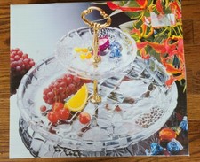 SOGA Japan Napoli Rose Two Tier Plate Comtempory Glass Collection