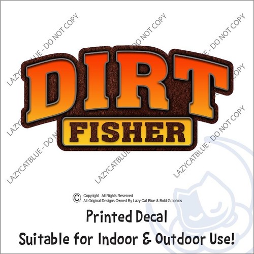 Dirt fisher decal - fisher, sticker