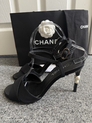 Chanel grosgrain pearl heel - chanel,