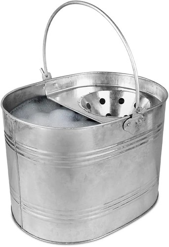 New mop bucket galvanised - mop,