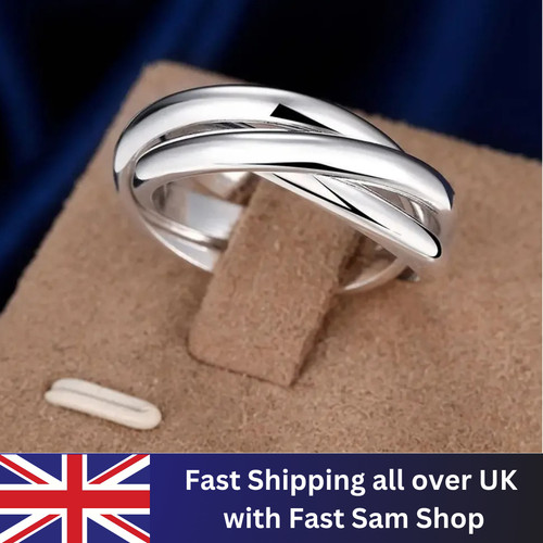 Sterling silver band russian - silver,