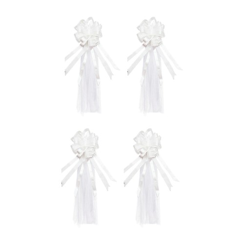 Wedding pew bow chair decor - 4x,