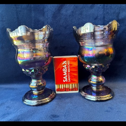 Carnvial glass goblet pair - carnvial,