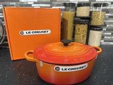 Le Creuset New Cast Iron Volcanic 25cm Oval Casserole Dish With Lid RRP £295