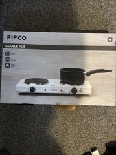 PIFCO - Double Hob Electric - Non-Slip Hot Plates Boiling Ring - 2000W, White