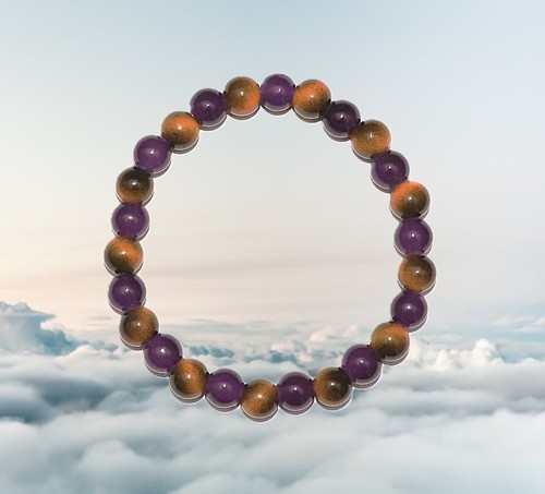 Tigers eye and amethyst - and,
