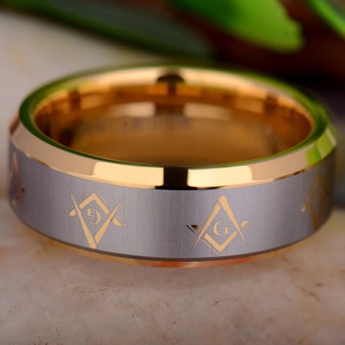8mm masonic mason gold color - mason,