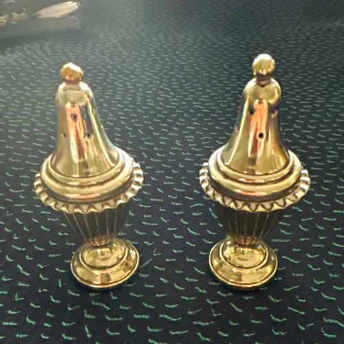 Vintage silver metal - metal, ribbed