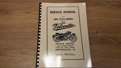 Velocette mac models workshop - mac,
