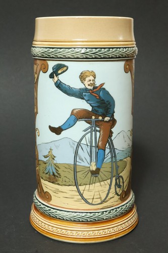 Old mettlach bicyclist - v&b,