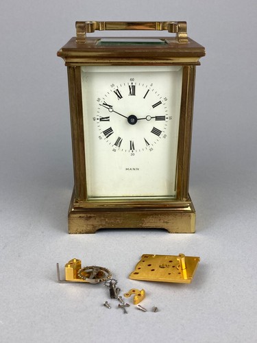 Antique brass carriage clock - brass,