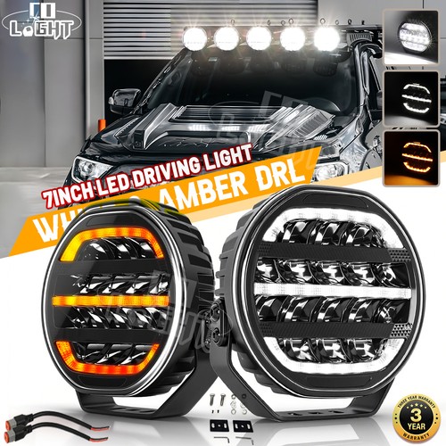 Pair black round led - round,