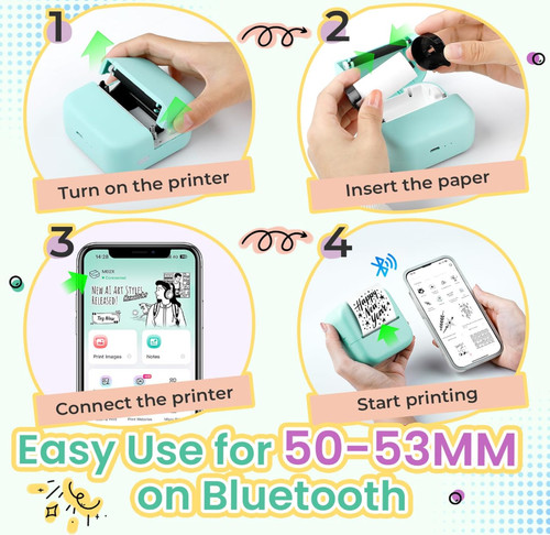 Mini printer m02x inkless - printer,