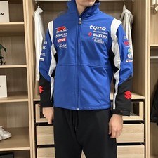 Tyco Suzuki Mens Full-Zip Softshell Jacket Size M Blue Logo F1 Racing GP GSX